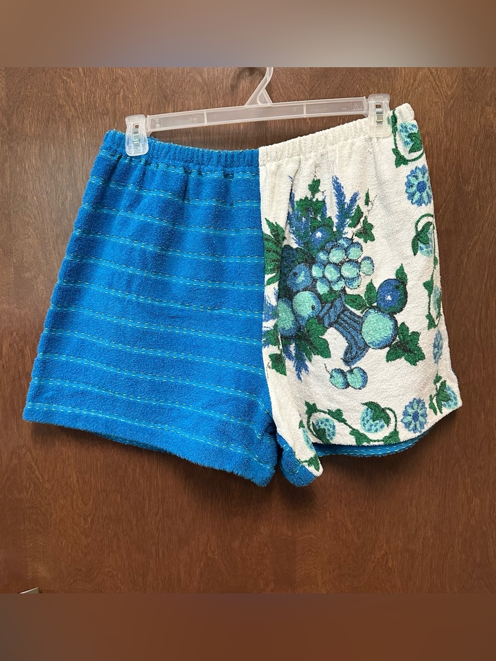 Handmade custom vintage towels shorts XL retro boho hippie